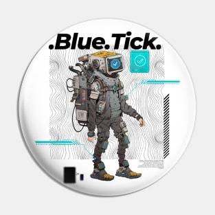 BlueTick of Madness (white) Pin