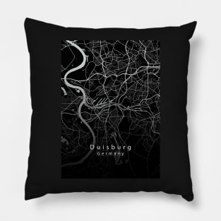 Duisburg Germany City Map dark Pillow