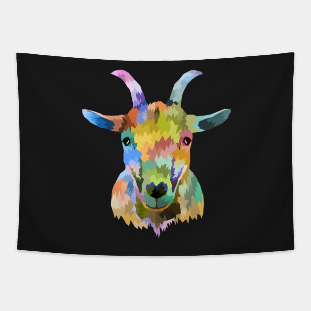 Colorful Goat Tapestry by Shadowbyte91