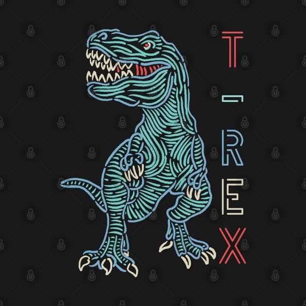 Colorfull Neon T-Rex Dinosaurs by RiyanRizqi