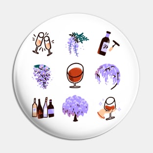 Wine and Wisteria Pin