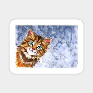 Ginger Kitty Cat painting Magnet