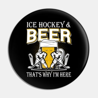 Ice Hockey and Beer Pin