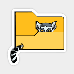 Lemur in a Folder Icon Magnet