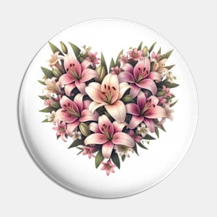 Heart Shaped Flowers Pin