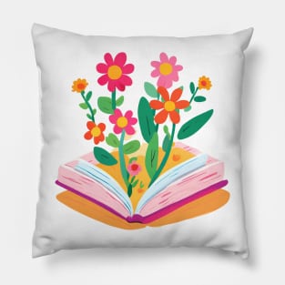 flowers growing from book Pillow