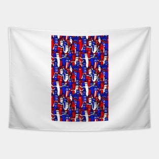 red white and blue inflatable arm flailing tube man Tapestry