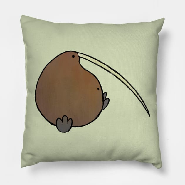 Round Kiwi Bird Pillow by Oranges