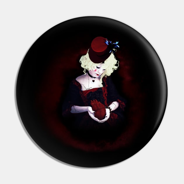 Red Queen of Hearts Pin by oddfiction