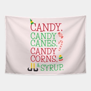 Candy Canes Christmas Movie Quote Tapestry