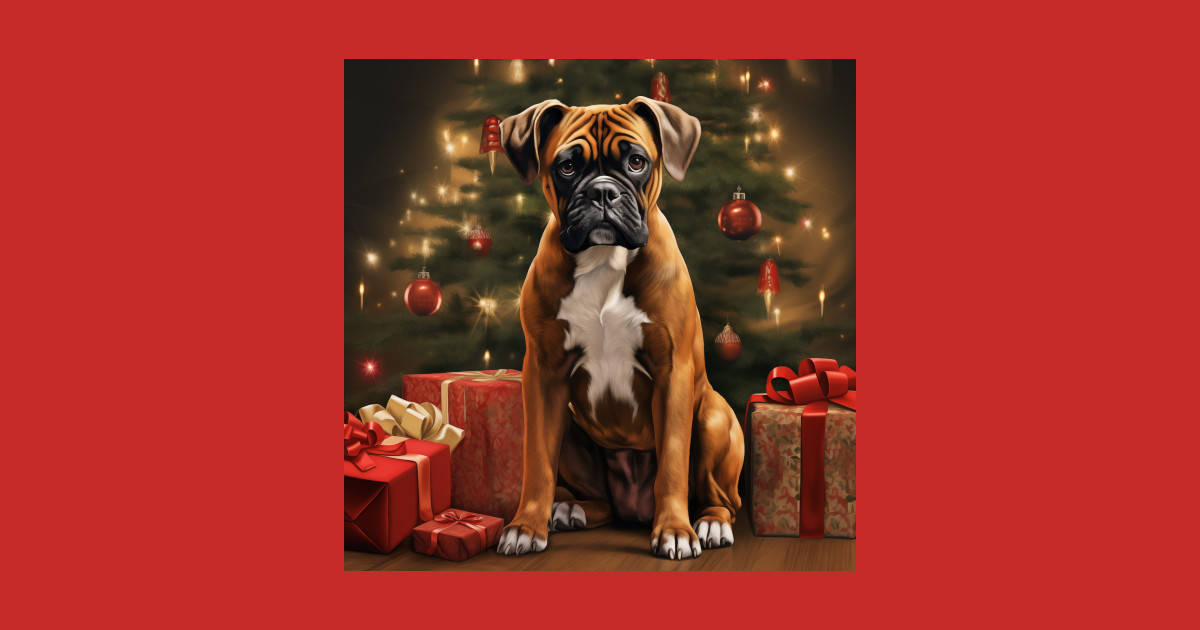Boxer Dog Christmas Boxer Dog Christmas TShirt TeePublic