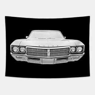 Buick Skylark 1960s American classic car monochrome Tapestry