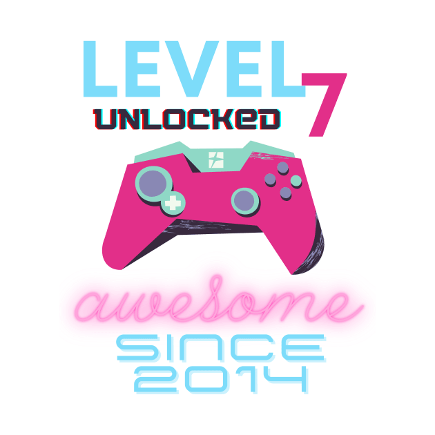 Level 7 Unlocked Awesome 2014 Video Gamer by Fabled Rags 