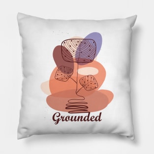 Grounded Boho Leaf, inspirational meanings Pillow