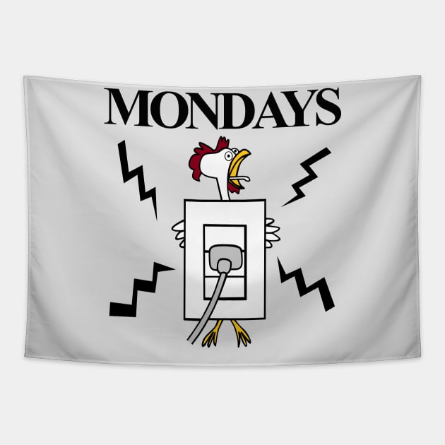 Funny Chicken Hates Mondays Tapestry by CBV