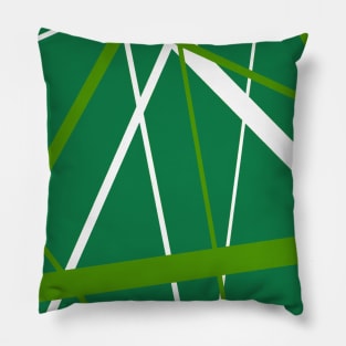 Criss Cross Grass Green and White Lines Pillow