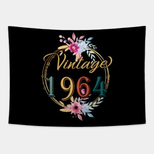 60 Years Old Gifts Vintage 1964 Floral 60th Birthday Party Tapestry