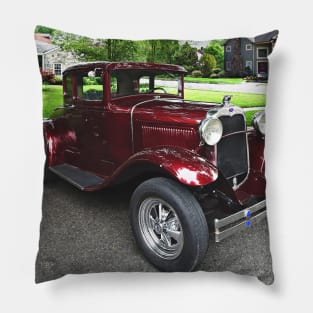 Cars - Maroon Vintage Car Pillow