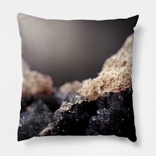 Druzy Quartz Spooky Black Crystals Pillow