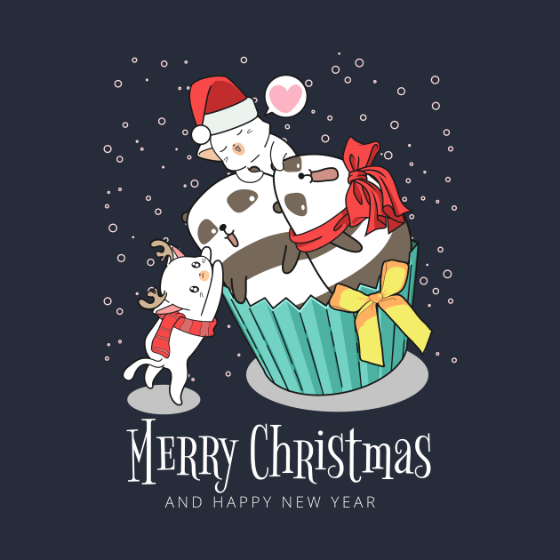 Cool Santa Cat - Happy Christmas and a happy new year! - Available in stickers, clothing, etc by Crazy Collective