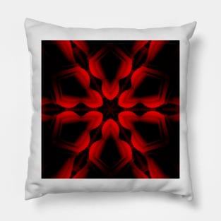 red hexagonal floral fantasy kaleidoscopic design Pillow