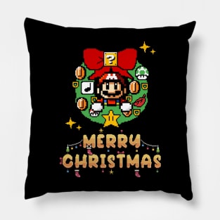 Merry Christmas 8 bit Pillow