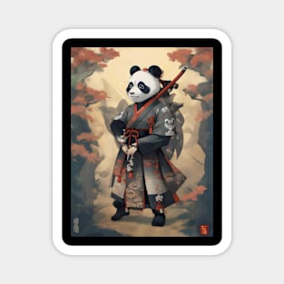 Japanese samurai panda Magnet