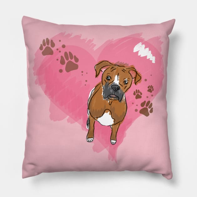 Boxer Love Pillow by LunaAndromeda