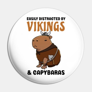 Easily Distracted by Vikings and Capybaras Pin