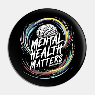 Colorful Brain Art - Mental Health Matters Pin