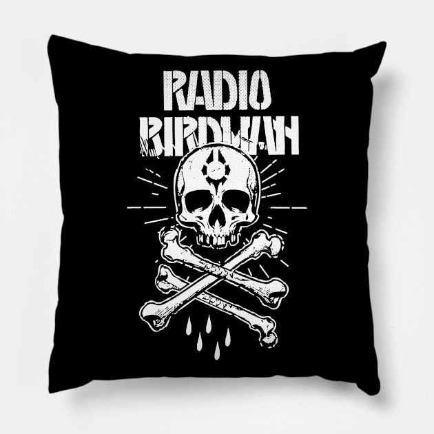 Radio Birdman - Skull & Bones Pillow by CosmicAngerDesign