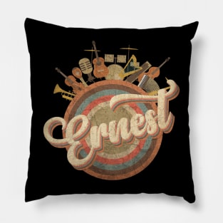 Music Tour Vintage Retro // Ernest Keith Smith Pillow