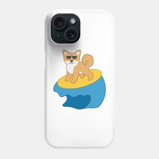 Shiba Inu on surfboard Phone Case