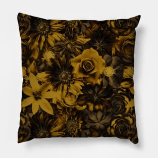 Classic Elegance Golden Flower - Enchanted Flowers Pillow