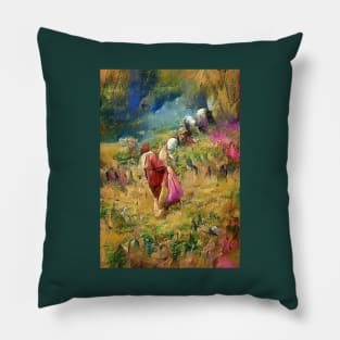 Gleaning in the Barley Field. Book of Ruth 2:2 Pillow