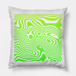 Lime green Abstract Strips Art Pillow