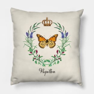 Papillon Monarch Butterfly Flower Garden Cottagecore Gardener Pillow