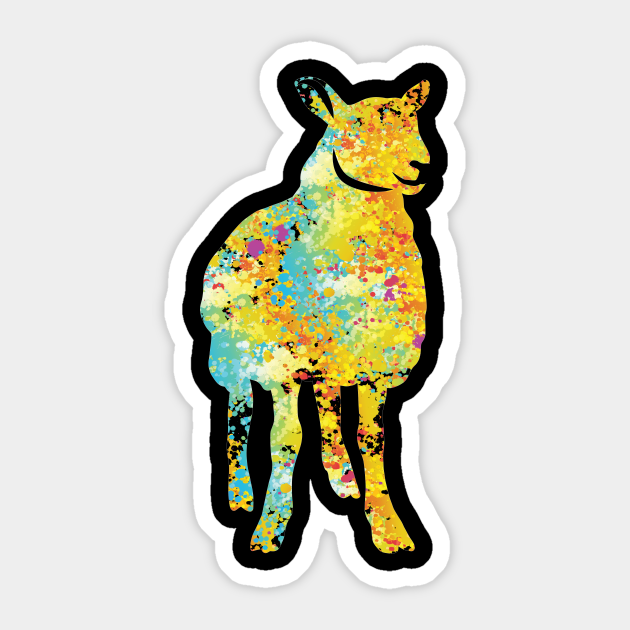 Cool sheep lamb goat color Sticker - Colorful - Sticker