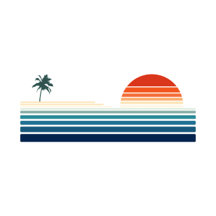 Minimalist, Geometric Retro Ocean Sunrise II T-Shirt