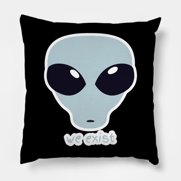 Martians We Exist Pillow by GBDesigner