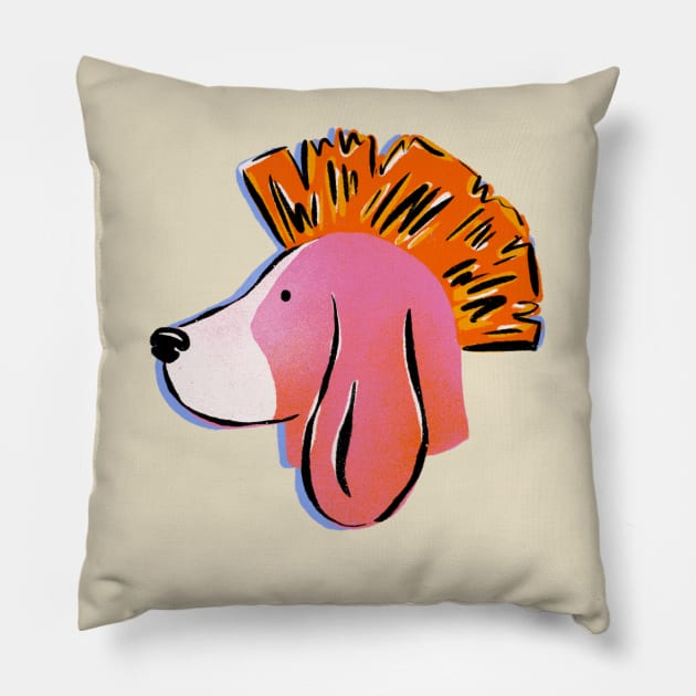 Beagle Mohawk Pillow by Megan Roy