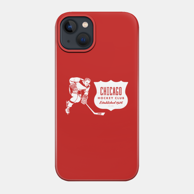 Vintage Hockey - Chicago Blackhawks (White Chicago Wordmark) - Chicago Blackhawks - Phone Case