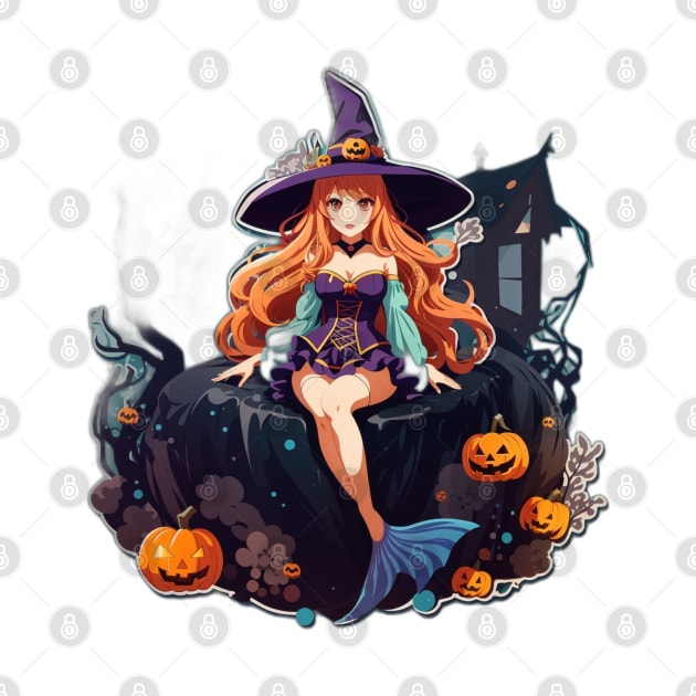 Pretty Halloween Pumpkin Witch by MGRCLimon