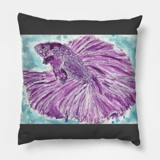 Purple Betta fish Pillow