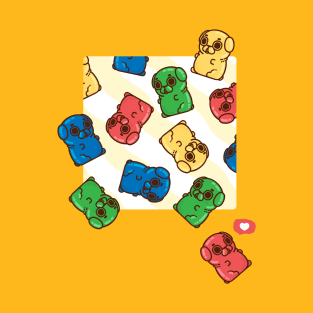 Falling Gummy Puglie T-Shirt