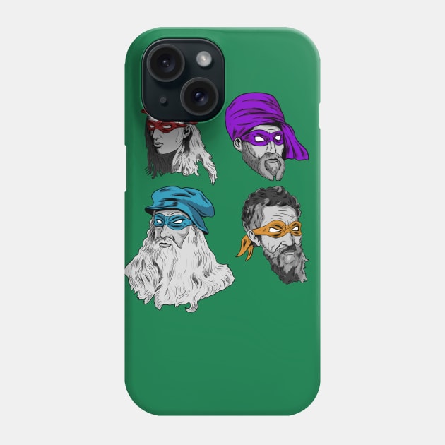 Middle-Aged Renaissance Ninja Artists Phone Case by Black Snow Comics