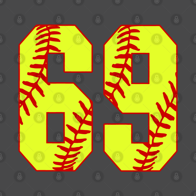 Fastpitch Softball Number 69 #69 Softball Shirt Jersey Uniform Favorite Player Biggest Fan by TeeCreations