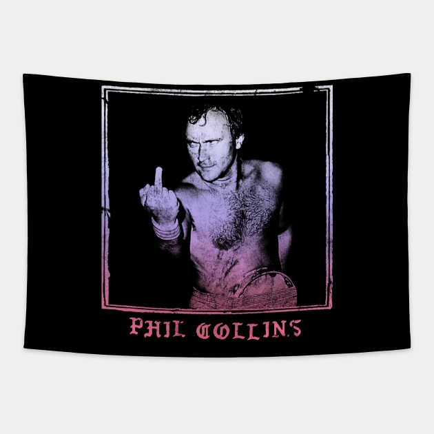 Phil Collins // Vintage Style Design Tapestry by Indanafebry