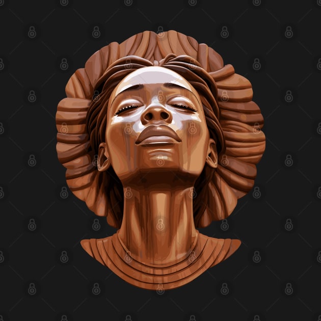 Wooden Carving of a Braided African Woman by Graceful Designs