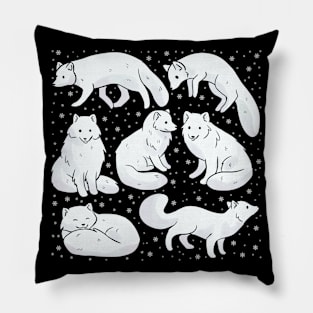 Cute arctic fox illustration Pillow